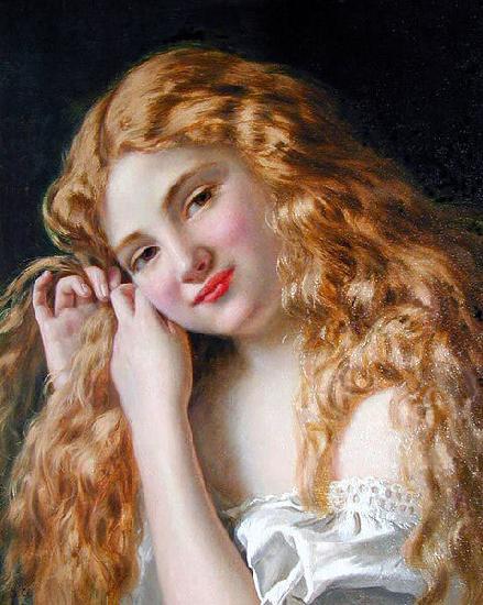 Sophie Gengembre Anderson Young Girl Fixing Her Hair France oil painting art